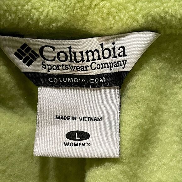 Womens, Lime-Colored, Fleece, Columbia Jacket. Size Large. - Picture 3 of 4